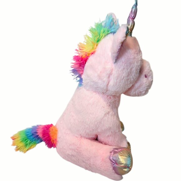 Dan Dee Collectors Choice Pink Unicorn Iridescent Rainbow Plush Stuffed Toy 16" - Picture 4 of 7